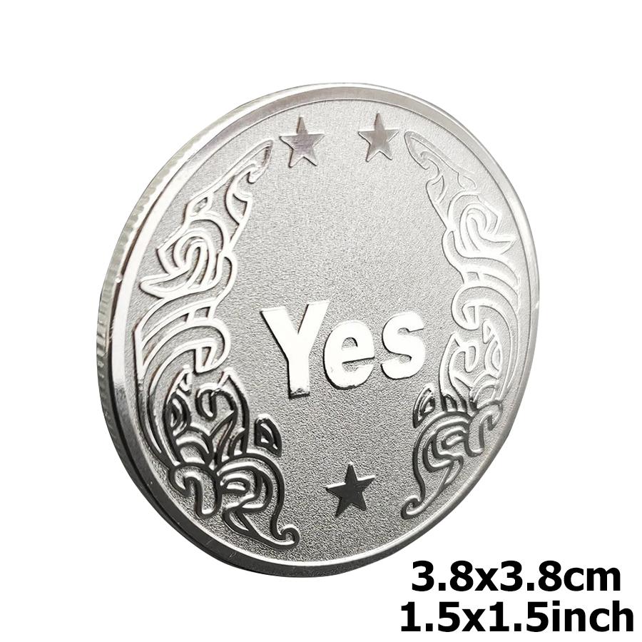 1pc Yes/No Decision Coin 3.8cm Golden Silvery Collectible Commemorative Coin Metal Lucky Coins Creative Party Toys
