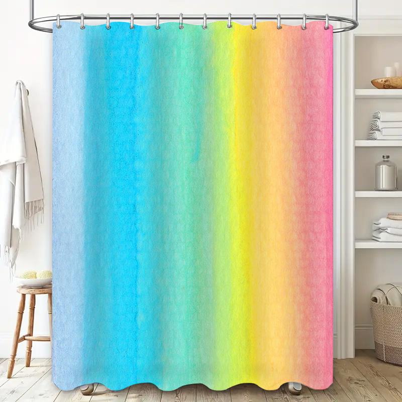 Colorful Shower Curtain Set Waterproof Bathroom Decor Waterproof Privacy Protection