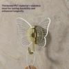 Butterfly Shaped Self Adhesive Wall Hooks No Drill Up To 8KG Load Bearing Hangers for Bathroom Kitchen Coat Towel Hanging