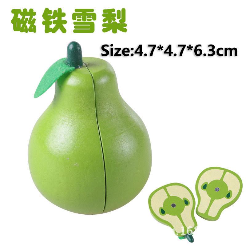 Montessori Kid Cut Fruit Gift 3DWooden Simulation Strawberry Pineapple Magnetic Children Play House Kitchen Educational Toy Gift