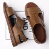Fashion 2025 Summer Casual Sandals Mens Hollow Breathable Leather Sandals Fashion Casual Designer Shoes Male Solid Color Business Shoes