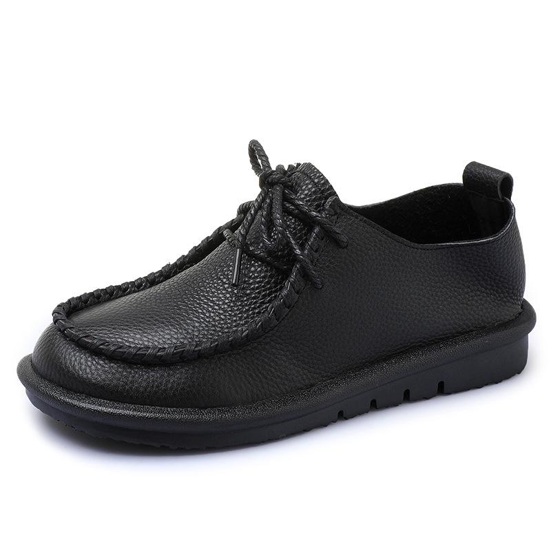 

Модная обувь GKTINOO из 100% натуральной кожи, женская обувь на плоской подошве 2025, большой размер, осенняя обувь, удобная обувь с мягкой подошвой, нескользящая обувь на плоской подошве 265