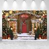 Christmas Party Backdrops Gifts House Photo Xmas Tree Snow Lights Child Portrait for Photography Background Photo Studio Props