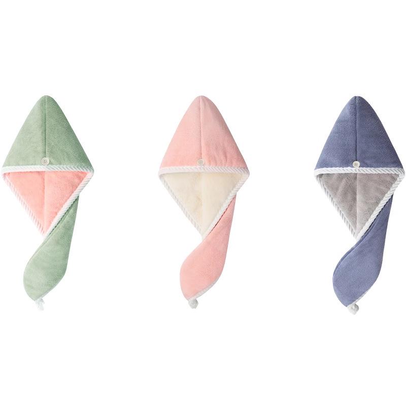 Women's Quick-Dry Double-Layer Coral Fleece Hair Cap