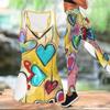 Love Pattern Printed Yoga Outfit for Women Fashion Workout Leggings Fitness Sports Casual Yoga Set Sports Suit