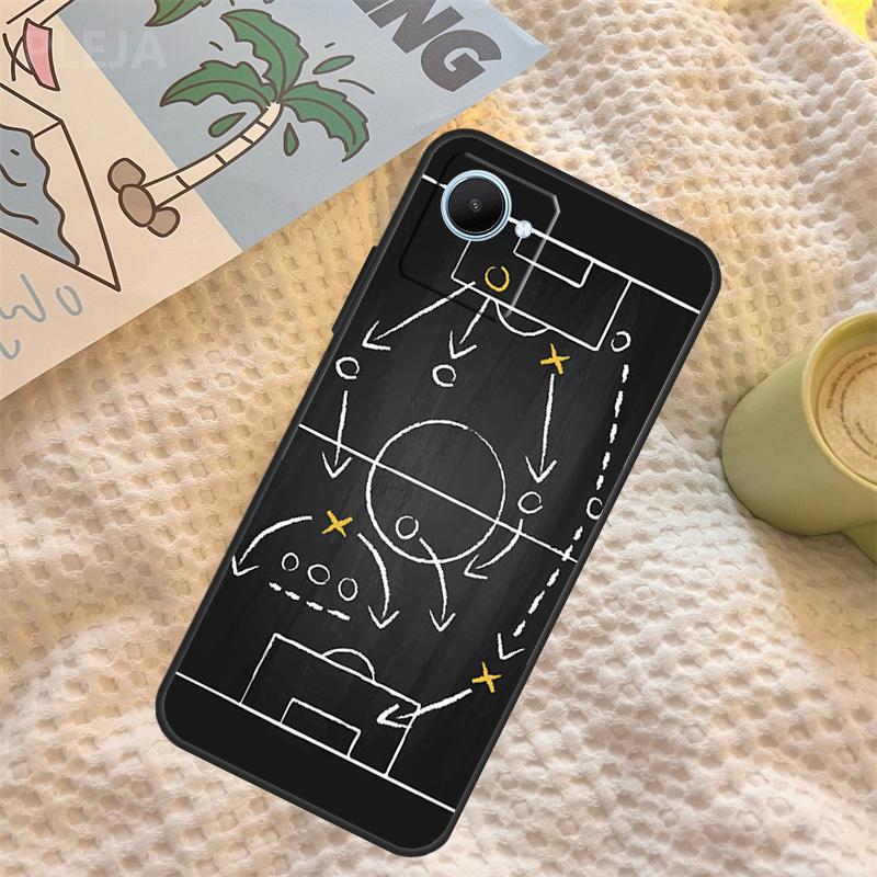 Football Soccer Tactics Time Case For Realme GT6 GT7 Pro C67 C65 C63 C61 C55 C53 C51 C35 C71 C75 11 12 13 14 15 Pro Plus