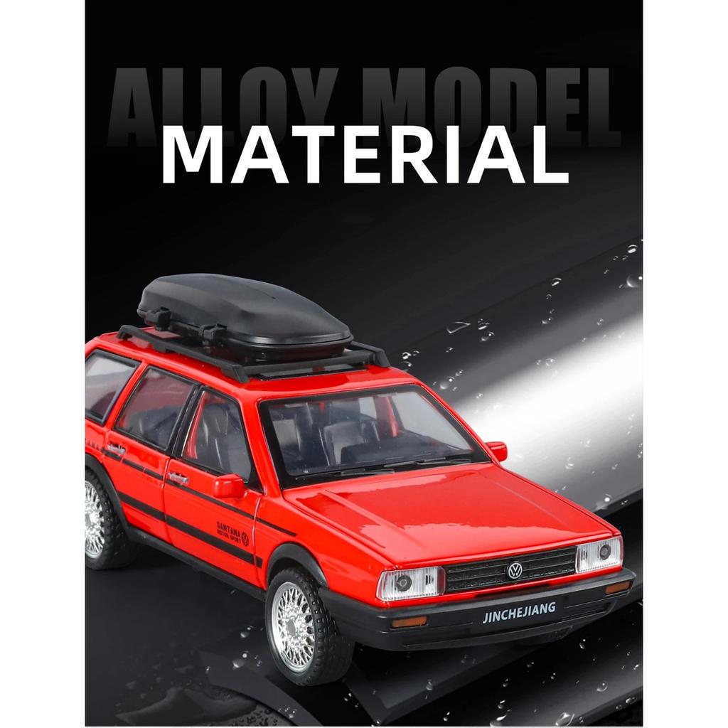 1/32 Volkswagen Santana Metalowy Model Samochodu Avant Kombi Odlewany Metalowy Pojazd Podróżny Model Samochodu Symulacja Dźwięku i Światła Zabawka dla Dzieci Prezent