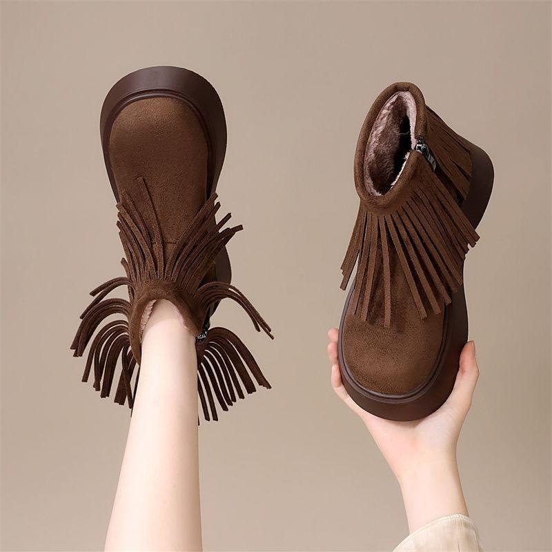 Fashion and Comfortable Boots, New Velvet Martin Boots In Autumn and Winter 2025, Women's Muffin Bottom Suede Temperament Versatile Short Boots