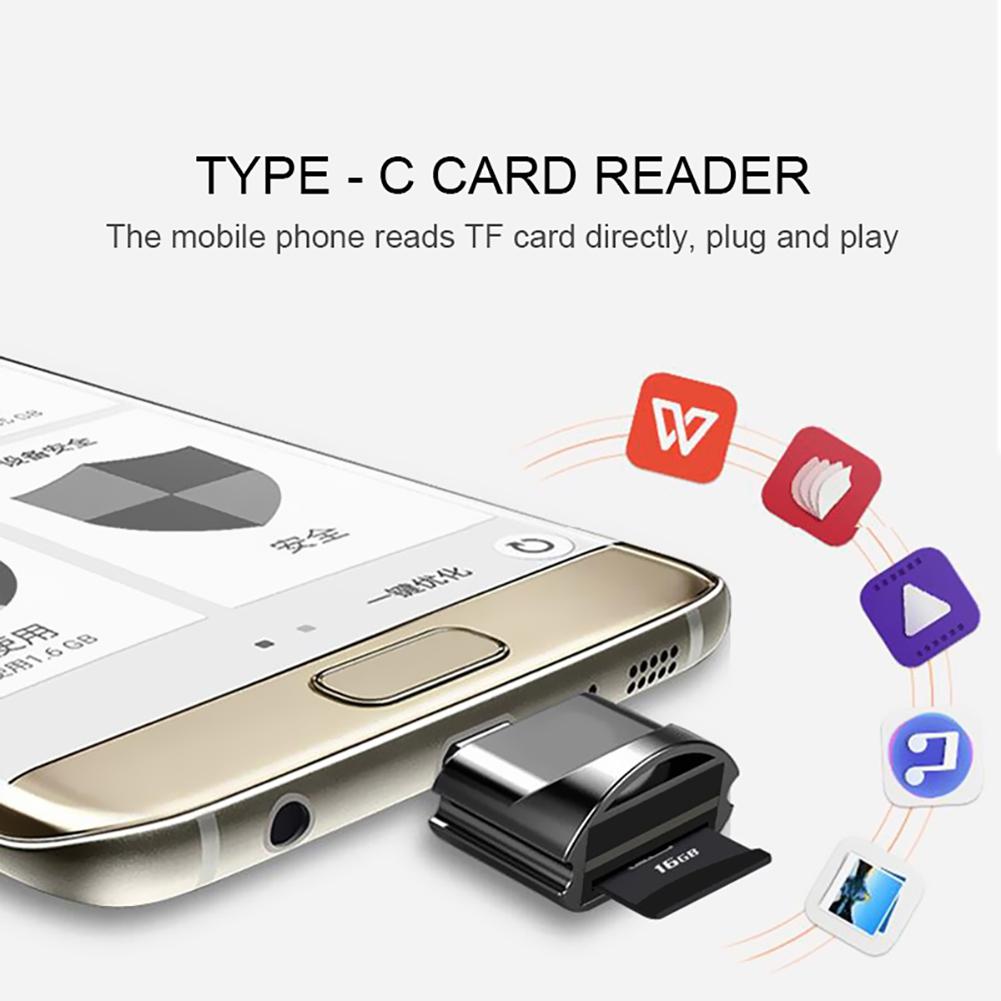 Type-c / Android Micro Usb Interface Smart Adapter Card Reader Mobile Phone Tablet External Transfer Tf Card Reader