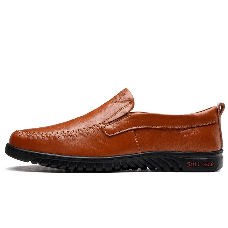 Plus Size Spring Shoes Male Genuine Leather Fashion Youth Men's Casual Leather Shoes Cowhide Men's Shoes