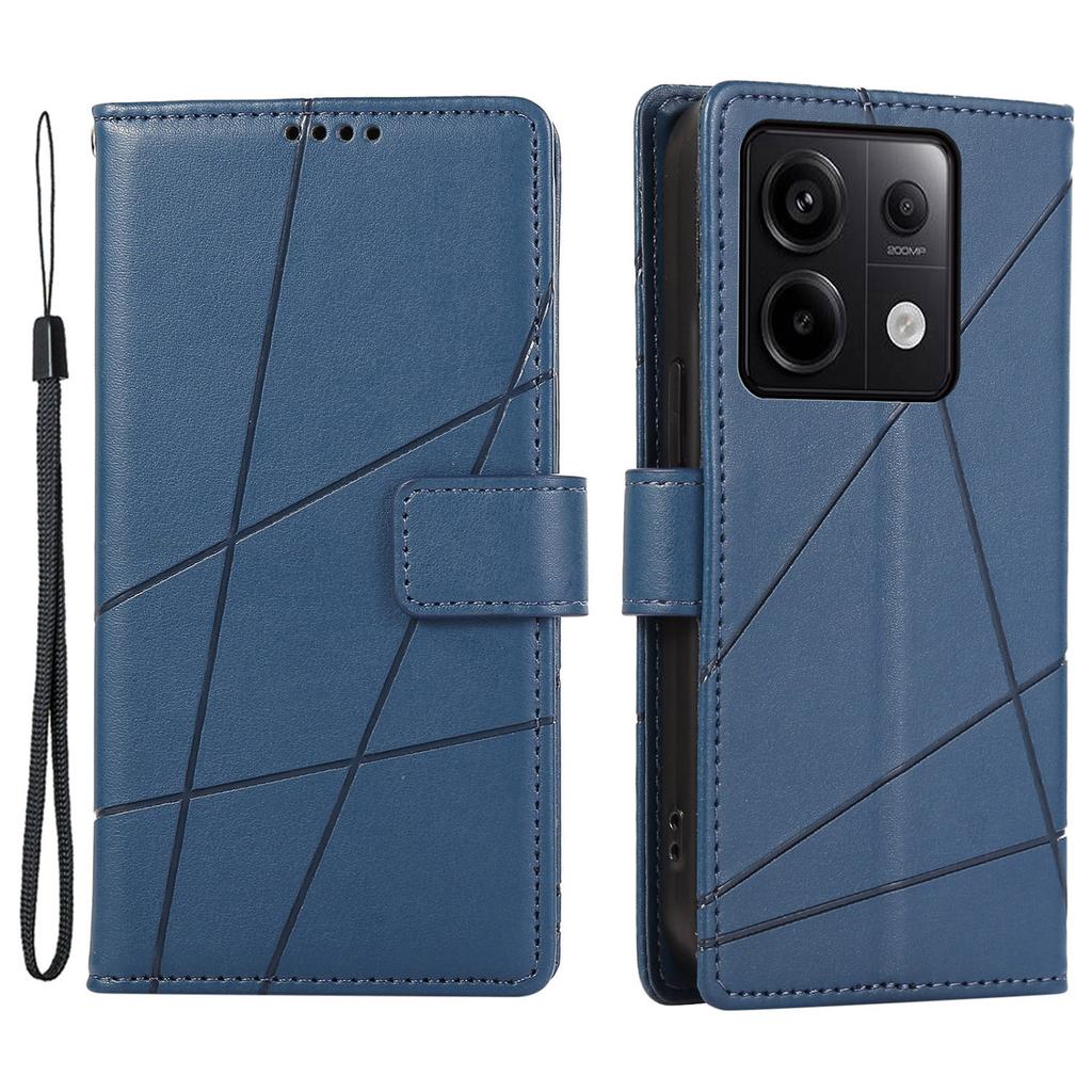 DF-06 Für Xiaomi Redmi Note 13 Pro 5G/Poco X6 5G Lederhülle Liniengeprägt Wallet Cover