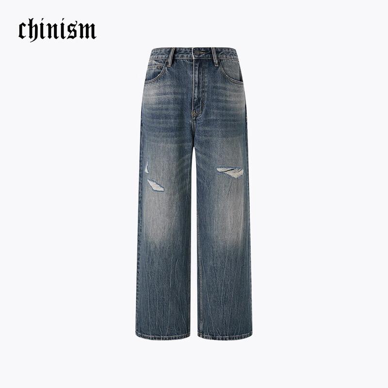 CHINISM Men s Vintage Ripped Straight-Leg Jeans 2XL
