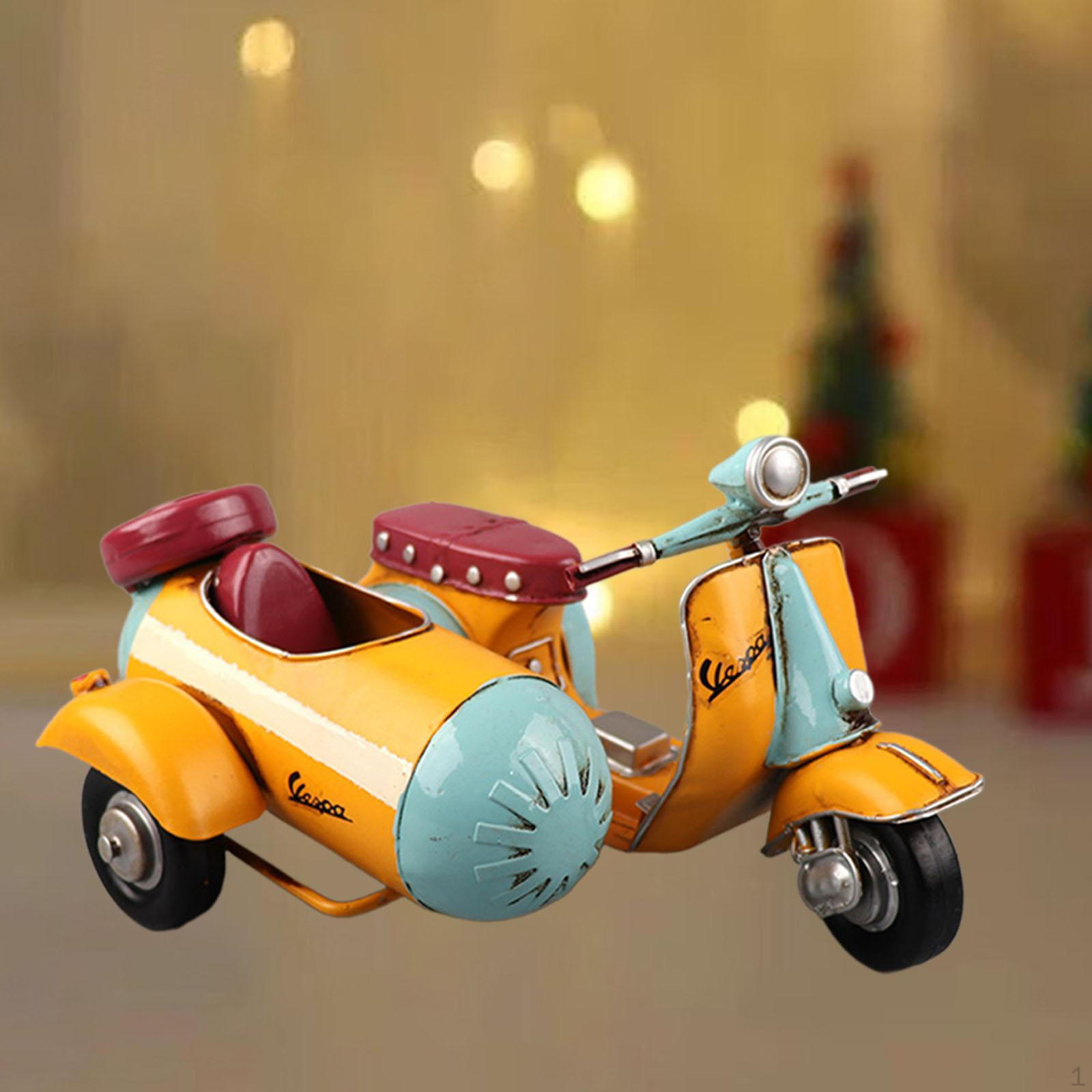 

Трехколесный мотоцикл Модель Железный Арт Трехколесный Велосипед Украшения Боковая часть автомобиля Украшение Ретро Дизайн для жёлтый