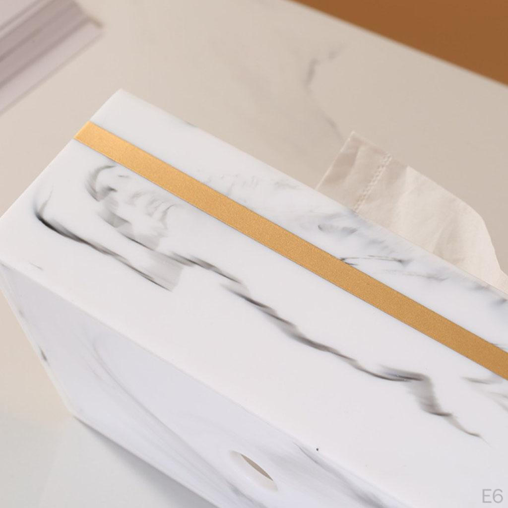 Creative Marbling Tissue Container Decoration Stand Stylish Napkin Box for Desktop Hotel Tables Tops