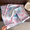 Spring Summer Fashion Luxury 70Cm Square Women Silk Scarf Flower Print Designer Scarves Shawl Bandana Hijab Neckerchief