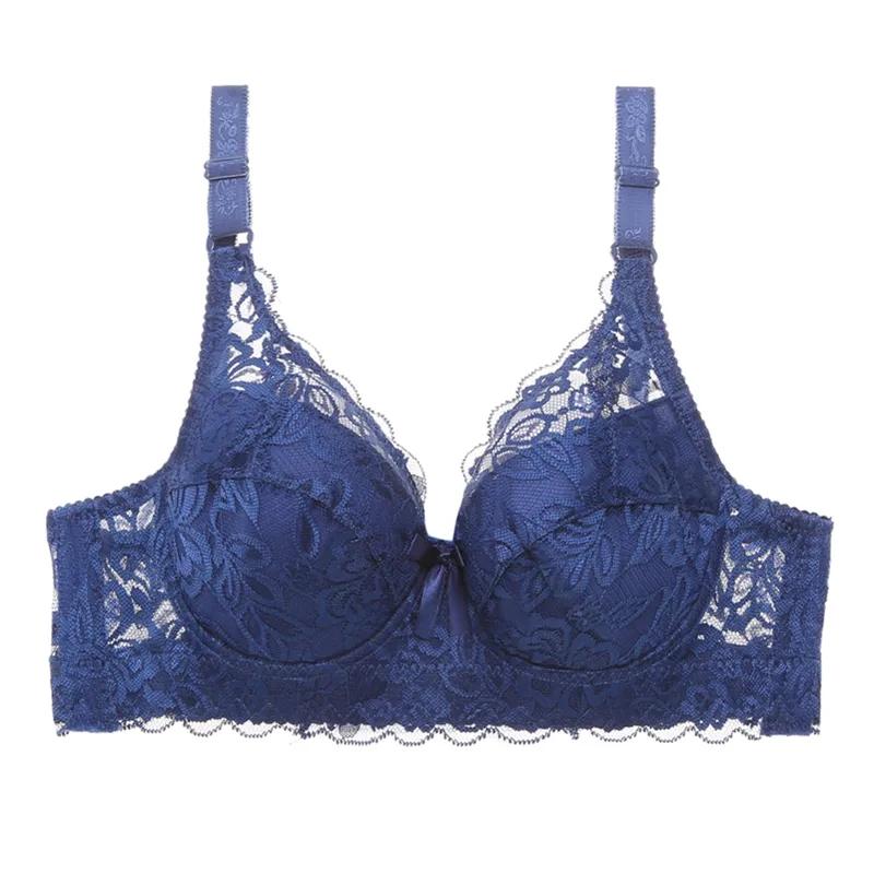 Large Size Ultra-thin Underwear Women's Bra Sexy Lace Beauty On The Back Full Cup Bra