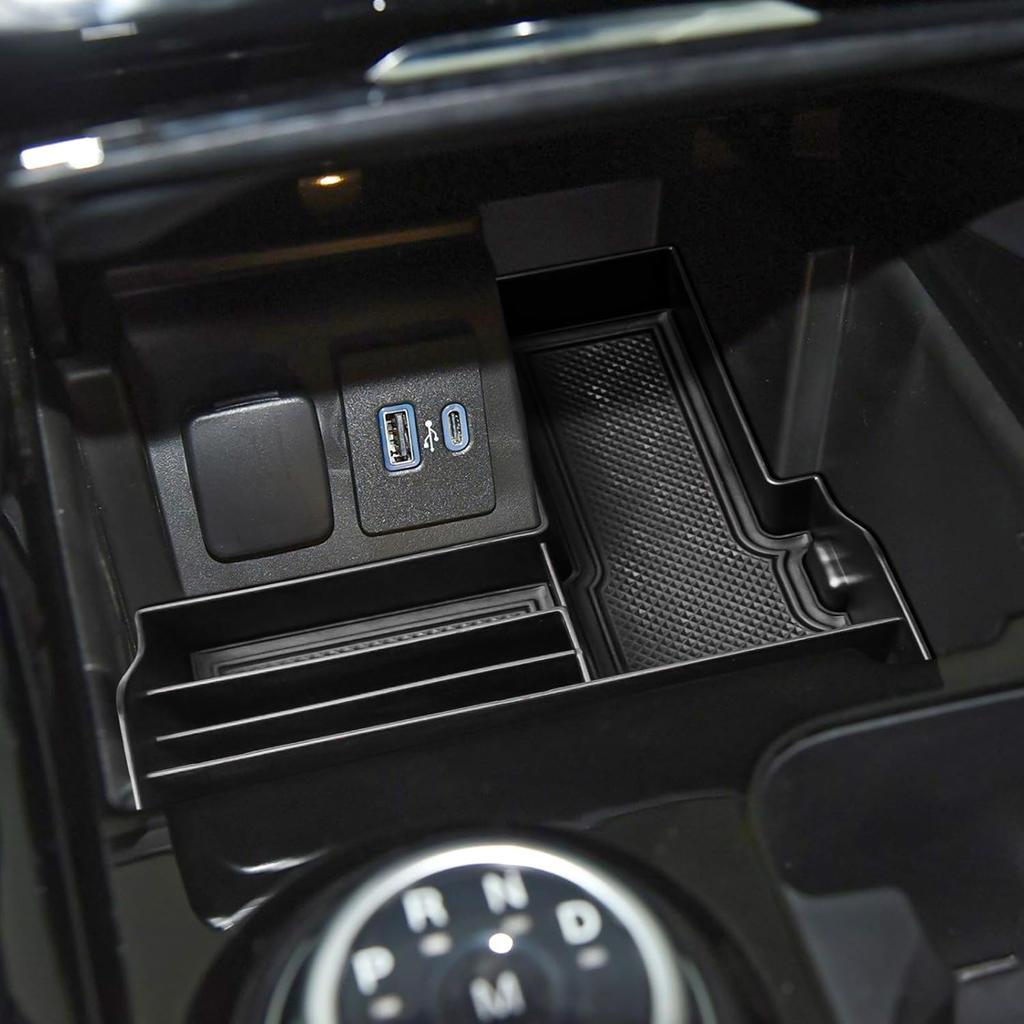 TACOBRO Center Console Tray Compatible With Ford Explorer     2024 Accessories,Compartment Ert Organizer Secondary Storage Box ABS Material (Not Fit