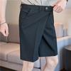 Summer New High-end Elastic Waist Elastic Suit Shorts Drape Non-ironing Casual Quality Five-point Pants Men