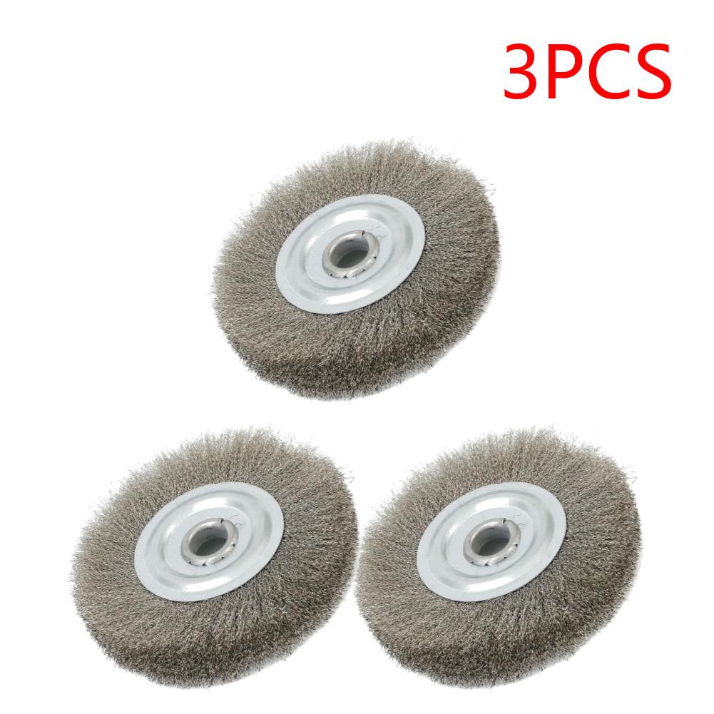 1-3PCS Crimped Wire Wheel Brush 125mm Stainless Steel Wire Brush Derusting Crimped Wheel Drill Brush Polishing Rust Removal Tool