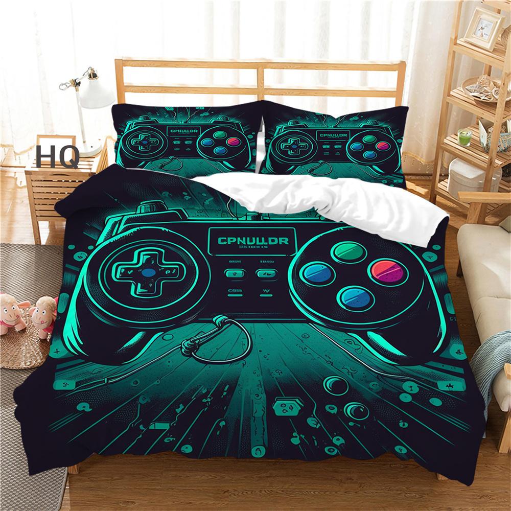 Capa de Cama Estampada de Console de Jogo 3D Poliéster Conjunto de Capa de Edredom Tamanho Solteiro Moda Cool Conjunto de Cama para Casa