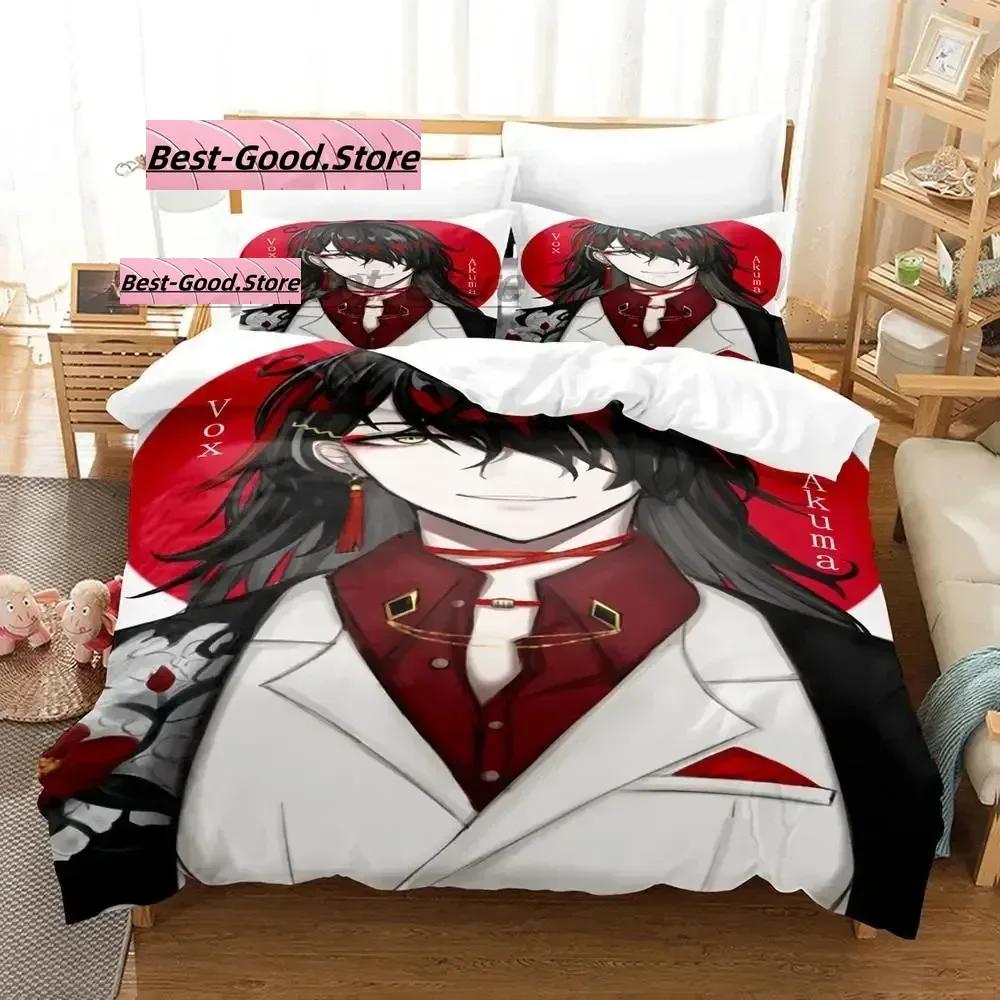 Hololive Vox Akuma Bedding Set Duvet Cover Sheet Printed Bed Set Pillowcase Bed Full Queen King Size Comforter Bedroom