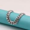 Genuine 925 Silver Link Chain Bracelet For Man 10mm 20cm Bangle