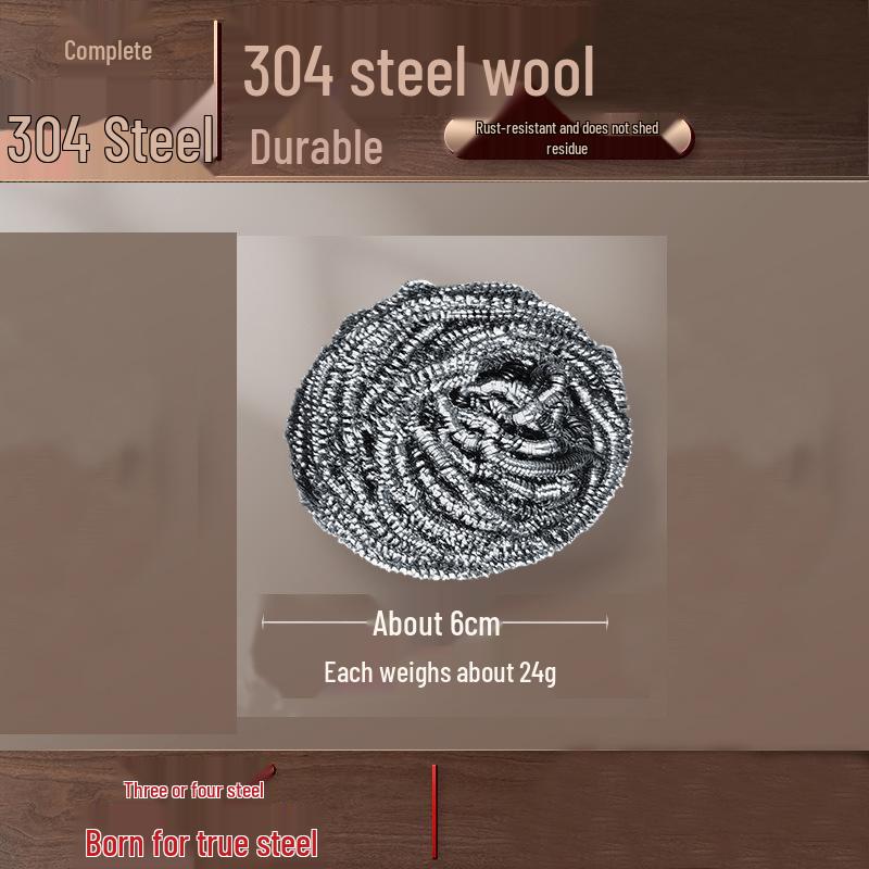 Food Grade 304 Stainless Steel Scrubber - Durable, Non-Shedding Kitchen Cleaning Ball for Pots and Dishes