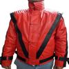NOORA Men's RED & BLACK Leather Jacket | Michael Jackson Thriller Leather Jacket | Bio Color Biker Jacket | Best Gift For Mj Fans