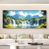 Mountain Landscape Decorative Wall Hanging: Flowing Water Wealth for Living Room or Office