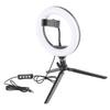 UN‑206 3‑Color 20cm Ring Light LED Tripod Stand Arc Fill Lamp for Beauty Photography Live