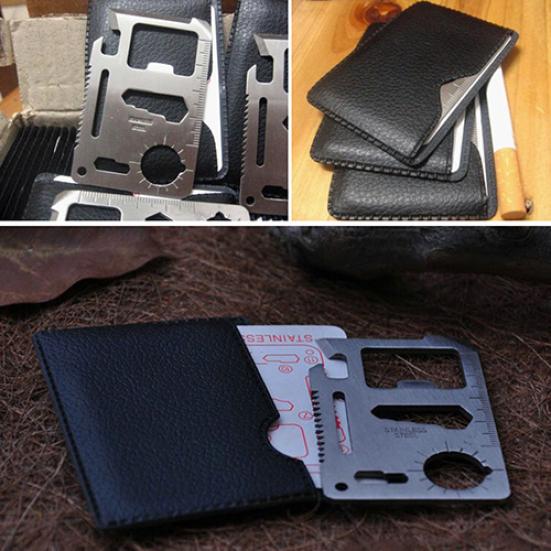 11 in 1 Pocket Tool Card Knife Hunting Survival Camping Military Multi-function