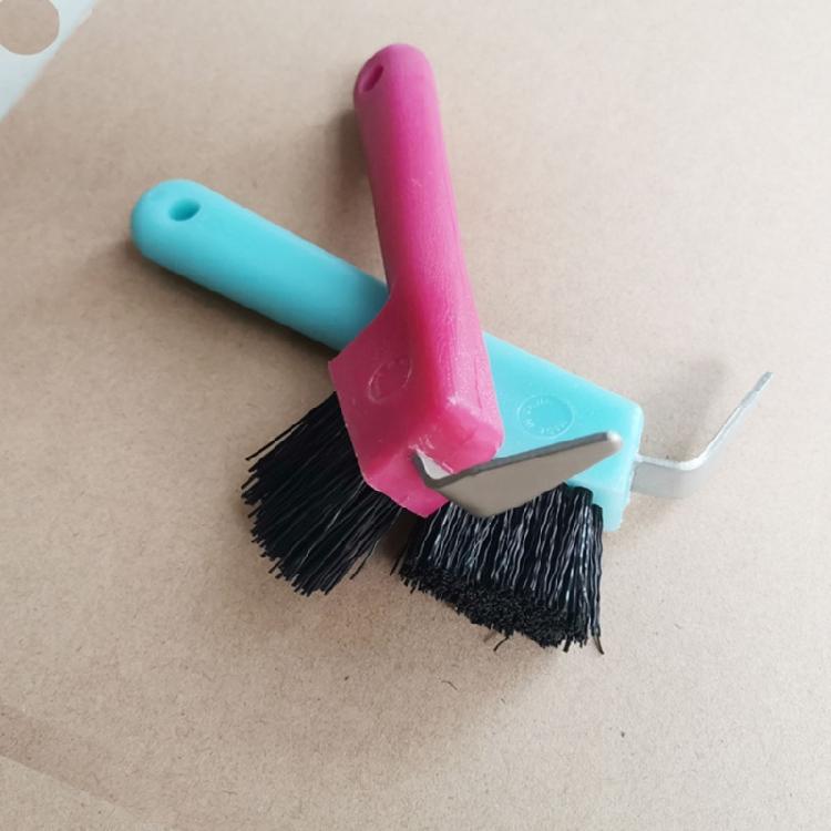 Horseshoe Cleaning Brush Horse Brush Tool With Handle Portable Hoofpick for Horse Owners Trainers Grooming Care Brush