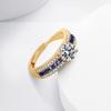 2026 Light Luxury Zirkonring Damen Champagner Echtsilber Nischen-Designgefühl Offener Ring Damenschmuck