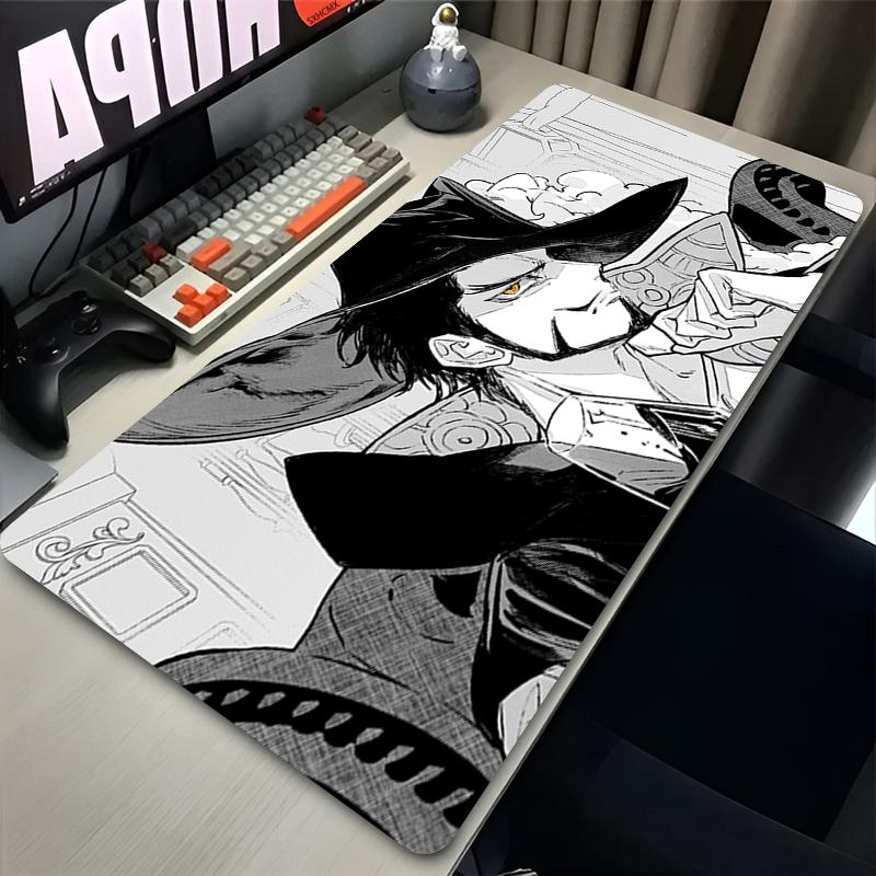 Large Mouse Pad Office Computer One Piece Dracule Mihawk Desk Mat Black Table Keyboard Laptop Carpet Accessories Gaming Mousepad