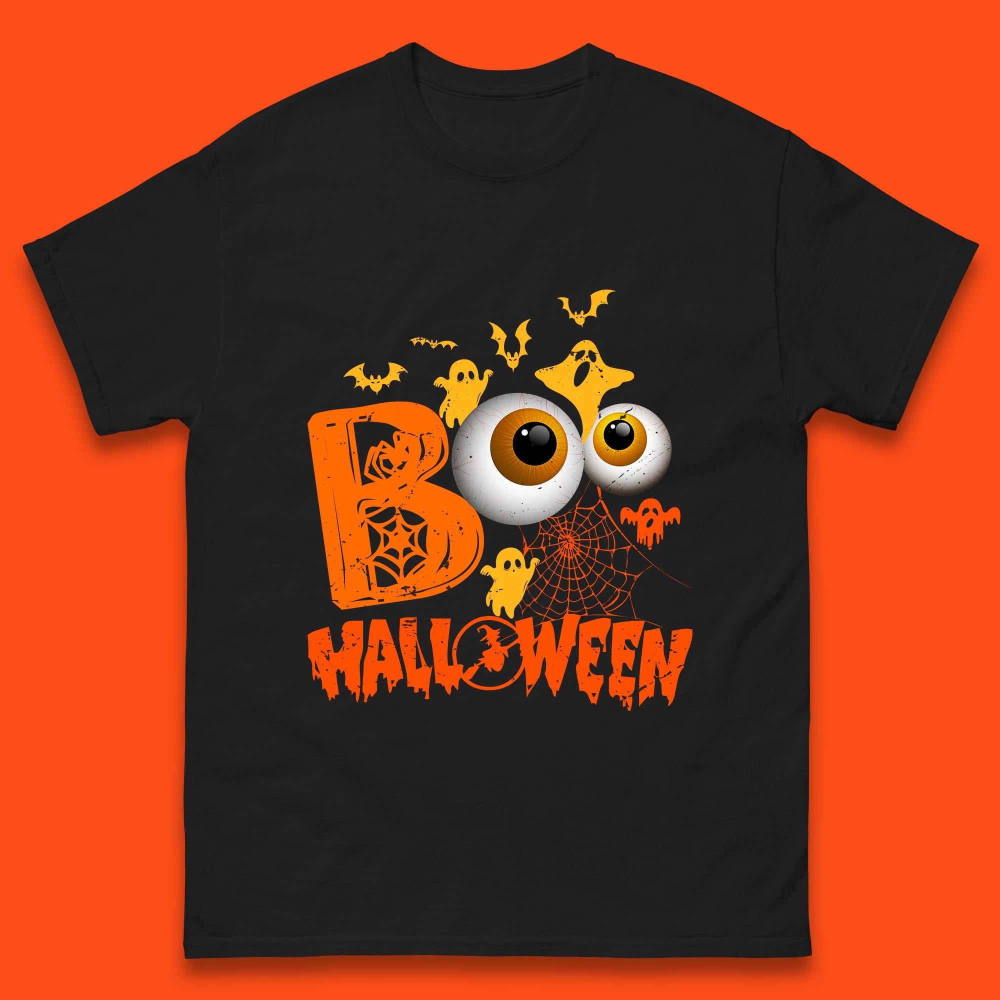 Halloween Spooky Boo Eye Balls Funny Halloween Boo Ghost Spooky Season Mens Tee Top 4XL