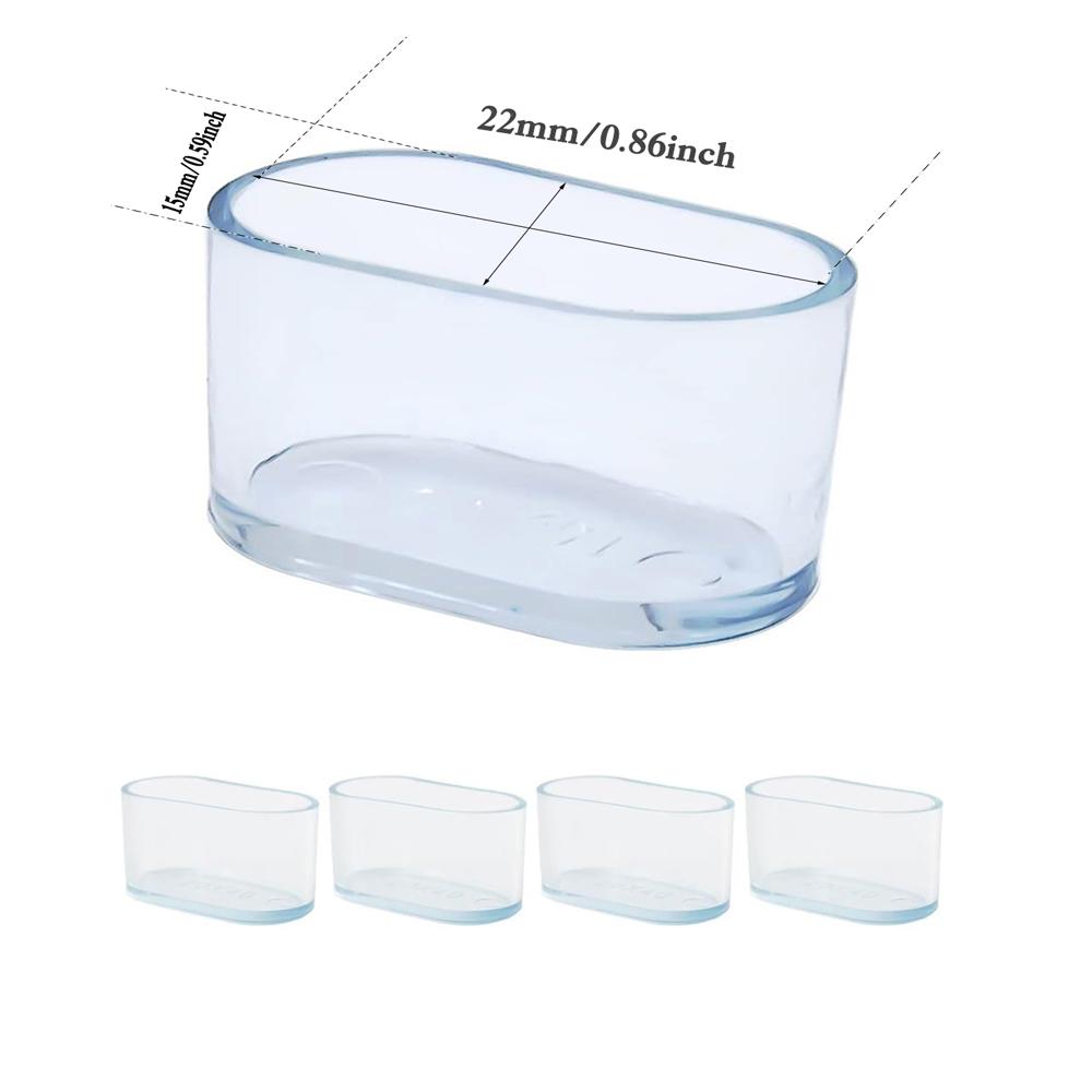 

4 шт. Прозрачные силиконовые овальные чехлы на ножки стула - Защитники ножек мебели, Овальные колпачки для ножек стула 15x22mm