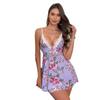 European & American Summer Milk Print Lace Patchwork Women's Camisole Lingerie Nightgown