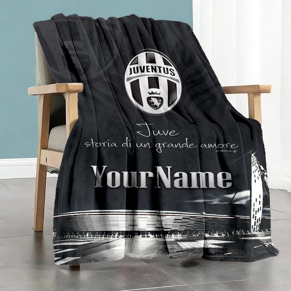 Juventus Personalized Text Blanket Throw Personalized Blanket Durable Comfort Perfect for Picnics Livingroom Couch Bed Four Seasons Universal