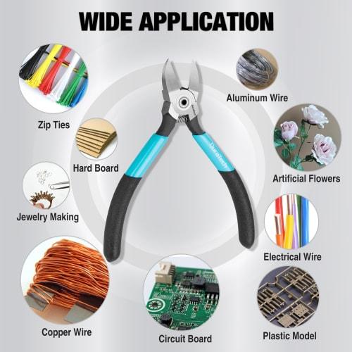 DURATECH Plastic Nippers, Small, Thin Blade, 130mm, Diagonal Pliers for Cutting Wire, Mild Steel, and Copper Wire, DIY Crafts, Stripping Coating, Plas