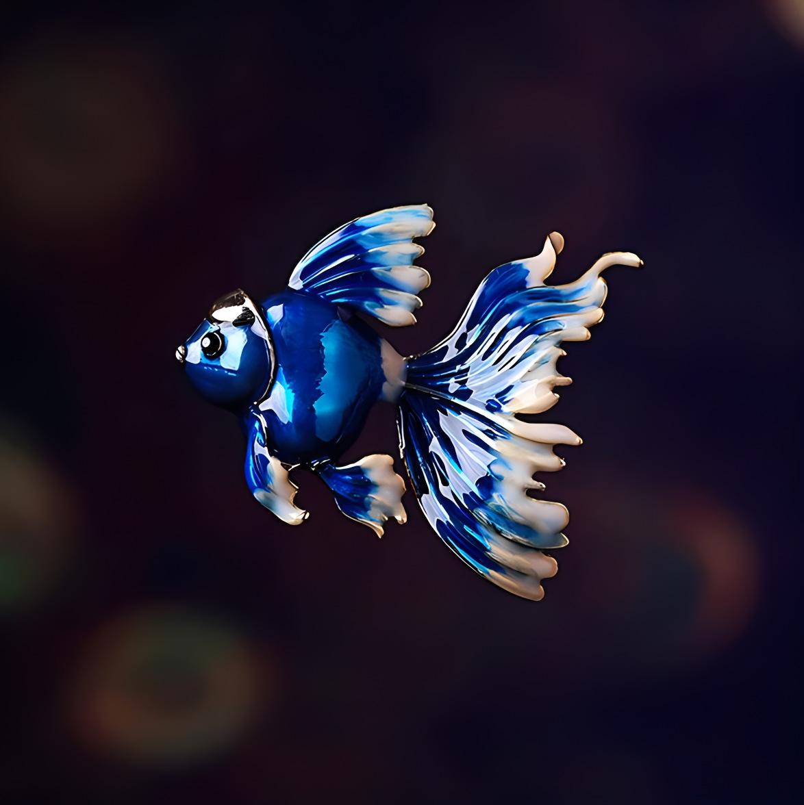 

Брошь «Золотая рыбка», женственность высшего класса, цвет эмали, корсаж с карпом кои, нишевый дизайн, булавка, костюм и аксессуары