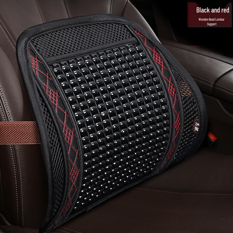 2024 Summer Car Seat Cushion with Wooden Bead Lumbar Support