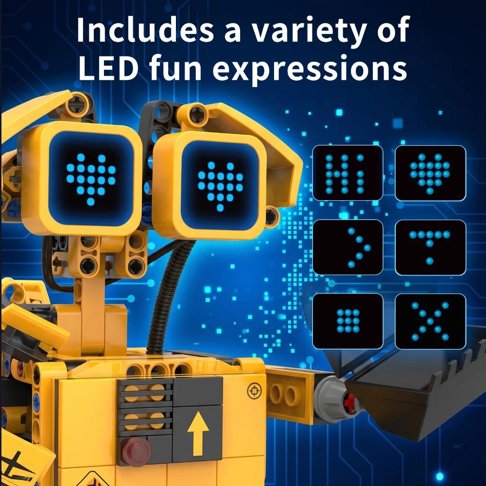 389PCS 5-in-1 Remote Control Robot Building Blocks Set, Desktop Ornament, Educational Model Assembly Toy, Kids Birthday Gift