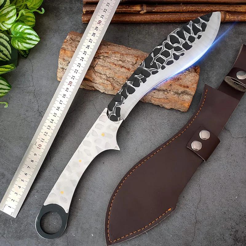 Stainless Steel Handle Kitchen Knives Chop Bone Cleaver Meat Vegetable Boning Butcher Knife Hand Forgedf Blade Chef Heavy Knife