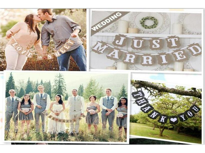 JUST MARRIED Fishtail Wedding Banner - Photo Props & Party Decoration