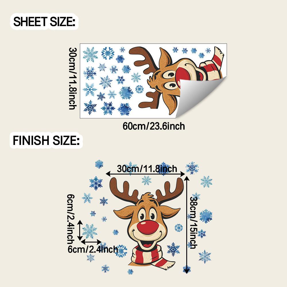 

Милый лось и синий снежный фон Декоративные наклейки на стену для гостиной, кухни и дома