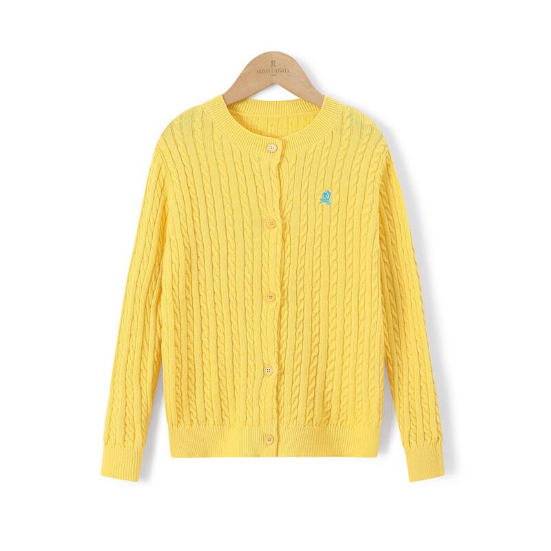 Montagut Girls  Round Neck Cable Knit Cardigan 150