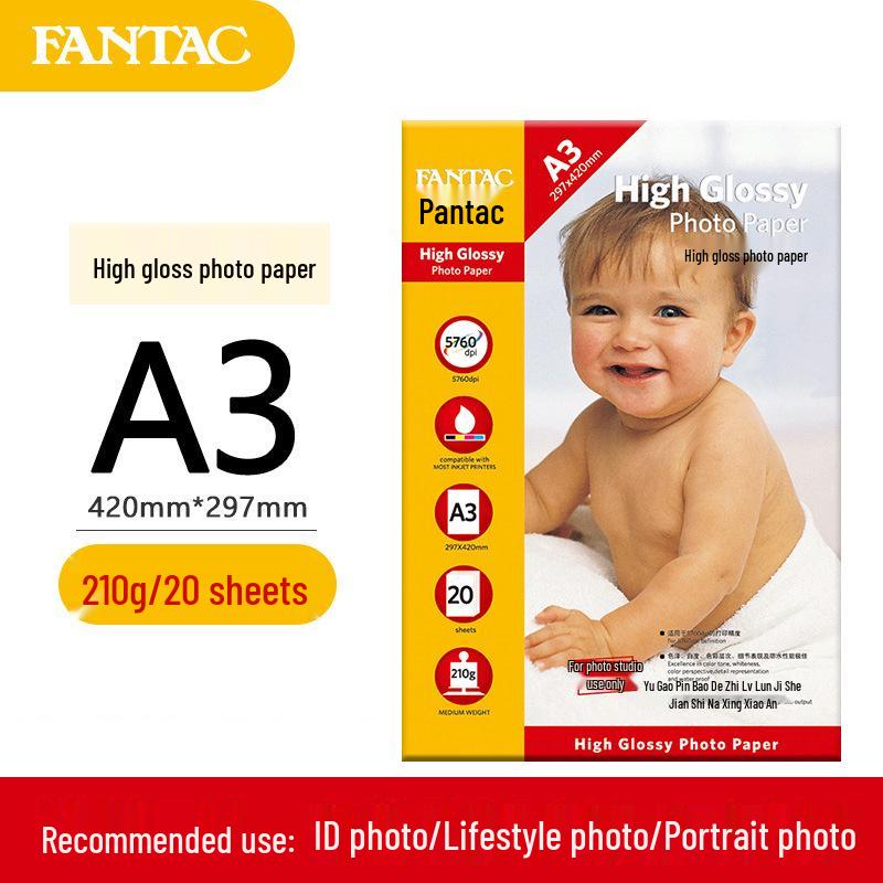 Pantec High Gloss Waterproof Photo Paper, 6"x5"x7", 210g, 4R, A4, Matte, Inkjet Compatible.