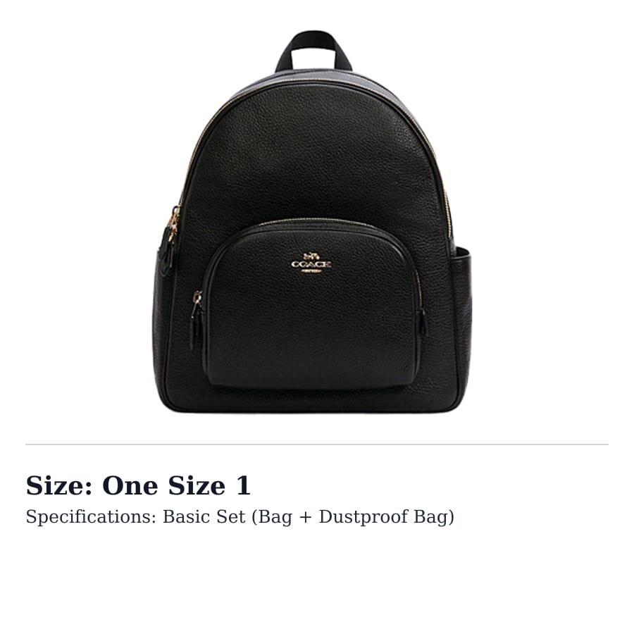 COACH Court Leather Backpack Women`s Black
