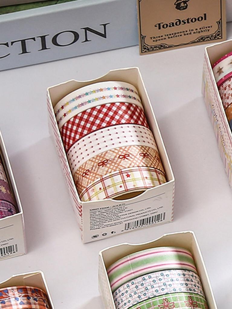 5 Rolls/Box, Of Various Styles Of Washi Tape, Masking Tape For Art Design And Diy Handicrafts, School Supplies, Birthday Gifts