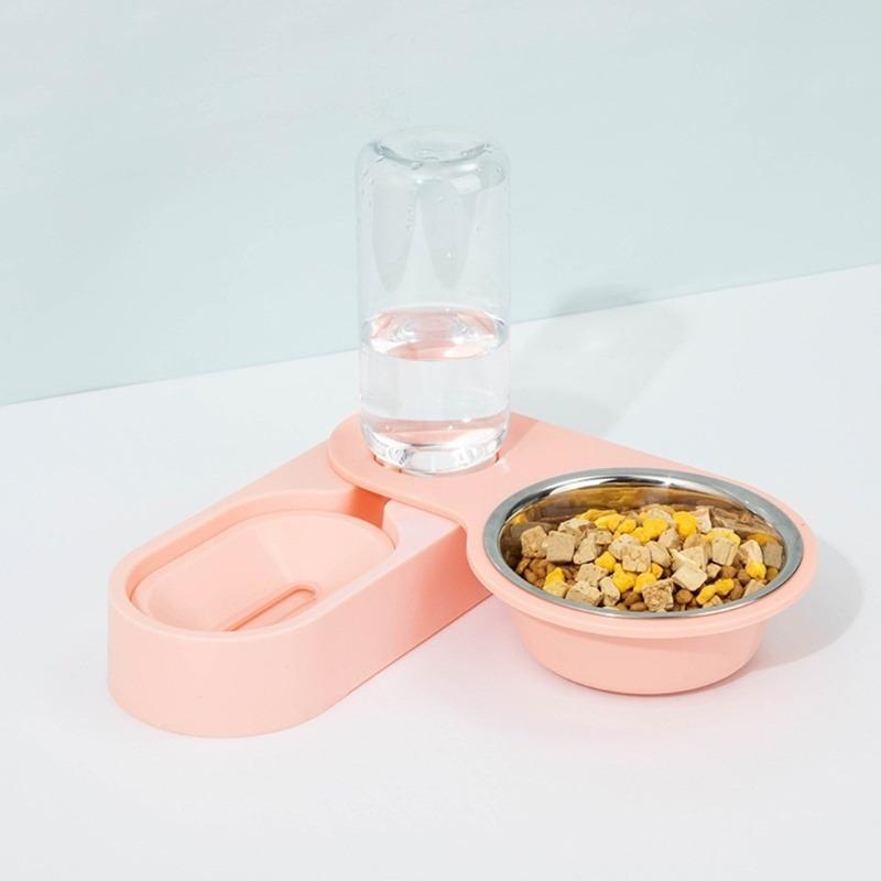 

Multifunction Cat Bowl Protect Spine 180 Rotate Cat Dog Bowl 2 in 1 Non Slip Durable Cat Food Bowl Pet Products рожевий